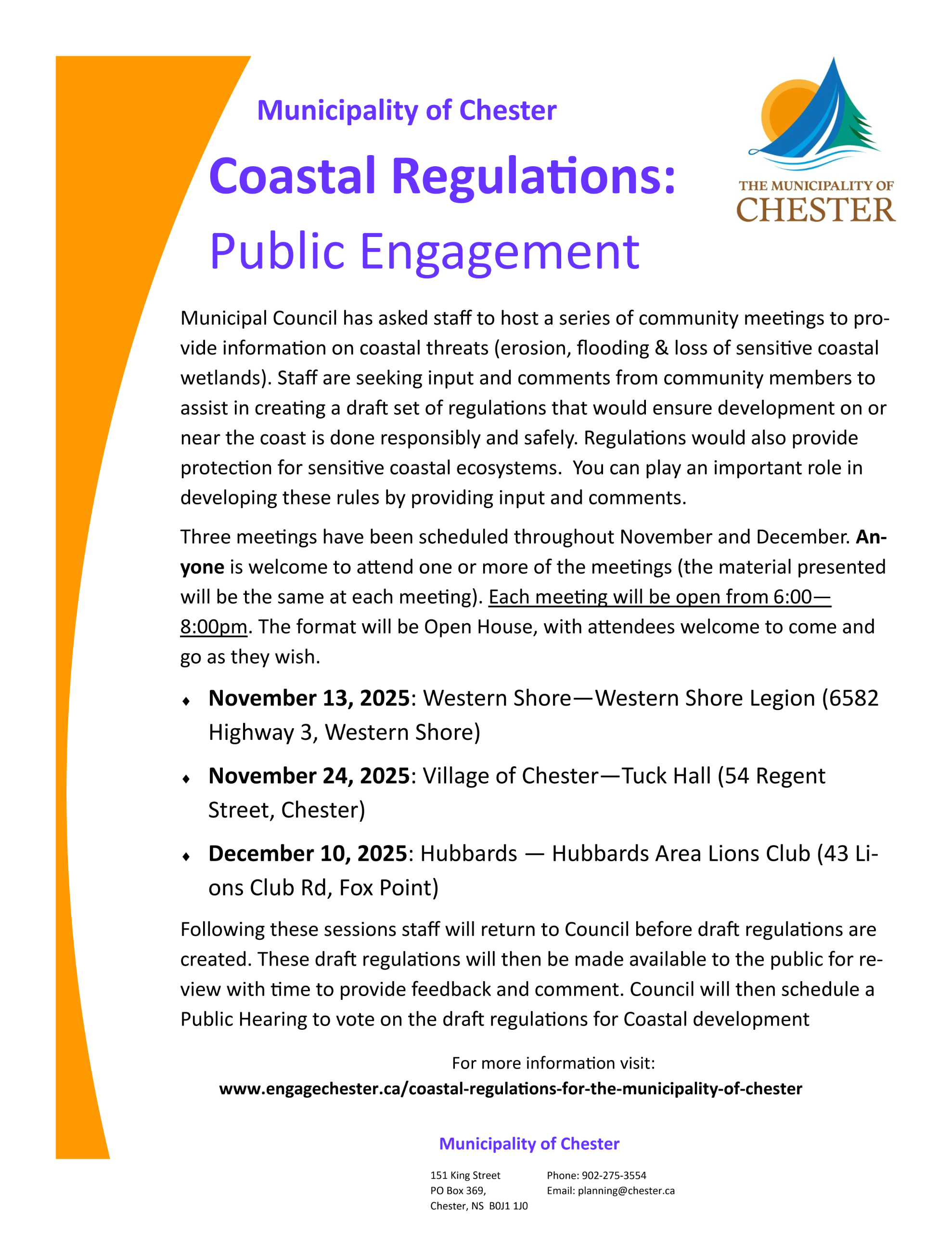 Coastal Regulations Public Engagement Round 1
