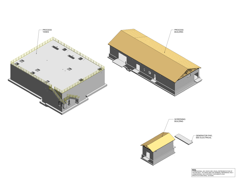 3D rendering of proposed treatment plant structure