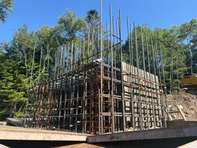 Rebar placement of bridge abutment