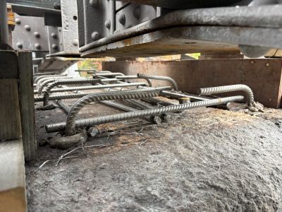 Rebar dowels at center pier